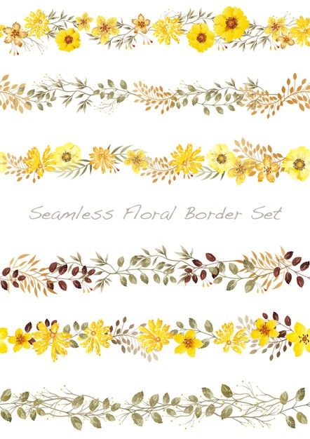 Watercolor Floral Border, Watercolor Border, Page Borders Design, Vintage Borders, Floral Border Design, Floral Drawing, Watercolor Flowers Paintings, Clip Art Borders, Clipart Design