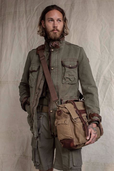 Belstaff Spring 2020 Menswear Fashion Show Collection Belstaff Style, Adventure Core, Fishing Vest, Rugged Look, Woodland Camo, Menswear Fashion, Green Tshirt, Carbon Black, Menswear Collection