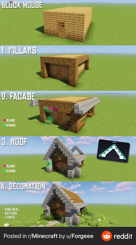 Minecraft Coastal Builds, Minecraft Houses Step By Step, Minecraft Step By Step, Minecraft Blueprints Step By Step, Survival Builds, Minecraft Blueprint, Chalet Minecraft, Minecraft Cool, Minecraft Hack