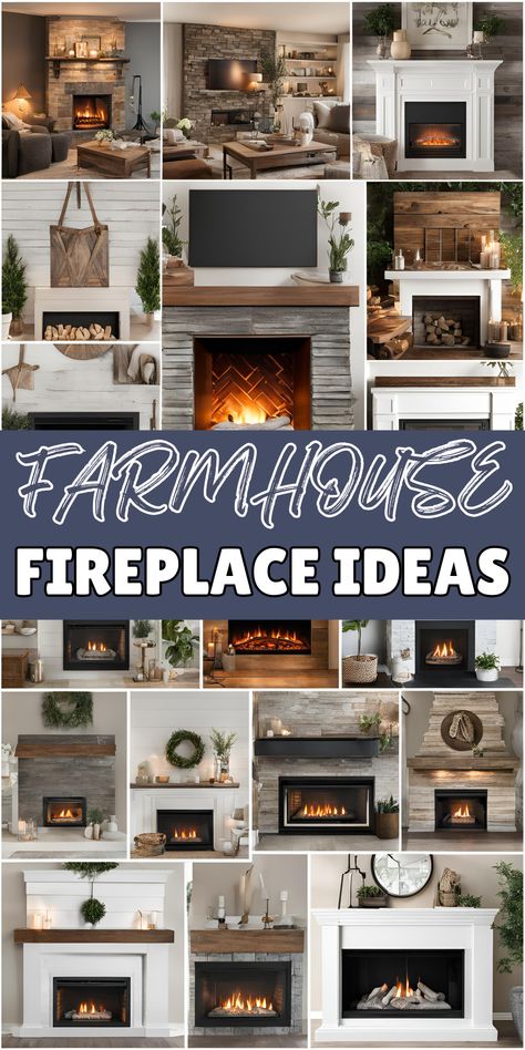 Electric farmhouse fireplace design ideas for rustic home decor Modern Fireplaces Ideas Living Rooms, Tile Around Electric Fireplace Ideas, Farmhouse Electric Fireplace Ideas, Electric Fireplace Ideas Bedroom, Rustic Electric Fireplace, Electric Fireplace Design, Modern Farmhouse Fireplace Ideas, Farmhouse Electric Fireplace, Fireplace Refresh