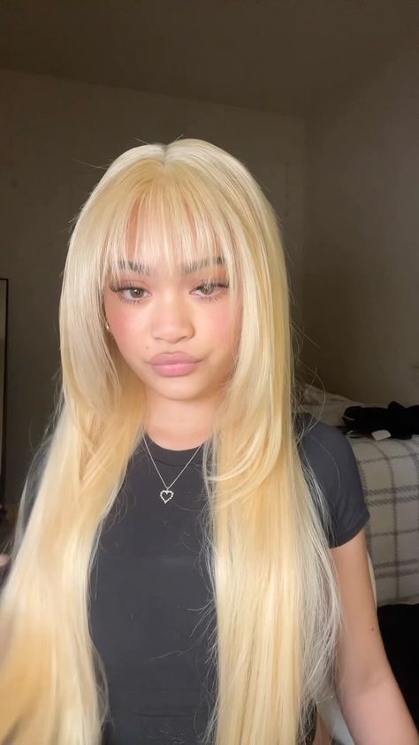 this might be my fav😮‍💨 | Instagram Instagram Login, Blonde Wig With Bangs, Cornrows Braids For Black Women, Blonde Bangs, Colored Wigs, Wig With Bangs, January 25, Braids For Black Women, Baddie Hairstyles