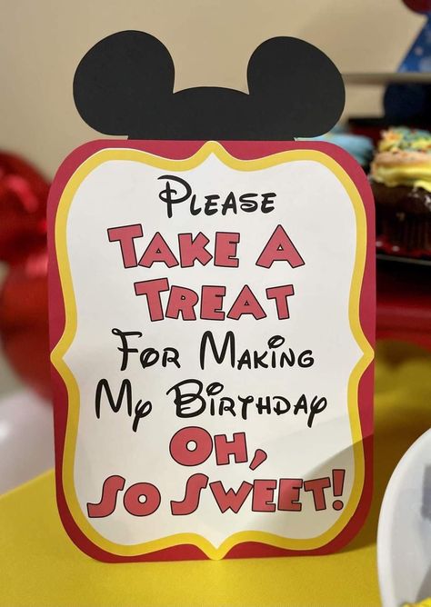 Mickey Mouse Candy Bar Ideas, Mickey Mouse Sweet Table Ideas, Mickey Mouse Party Foods, Mickey Birthday Party Games, 3rd Birthday Morning Surprise, Mickey Mouse Clubhouse Birthday Party Ideas, Mickey Mouse Theme 1st Birthday, Mickey Mouse Theme Food, Mickey Third Birthday