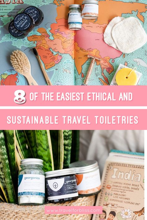 8 of the easiest sustainable and ethical travel toiletries. Replace your one-use plastic with these sustainable alternatives. Sustainable travel toiletries that are easy to use and easy to travel with. Travel Toothpaste, Ethical Travel, Bamboo Brush, Eco Travel, International Travel Tips, Eco Friendly Travel, Fall Travel, Sustainable Travel, Blog Inspiration