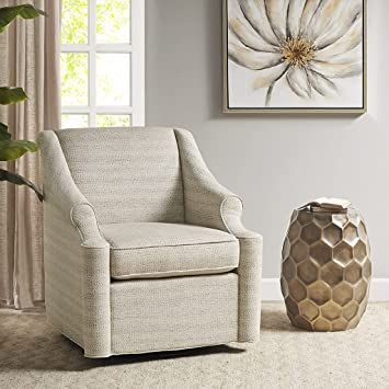 Madison Park Transitional Justin Swivel Glider Chair with Tan Finish MP103-0937 Bay Window Sitting Area, Swivel Accent Chairs, Swivel Glider Chair, Chairs For Living Room, Living Room Farmhouse, Glider Chair, Swivel Chairs, Furniture Shopping, Swivel Glider