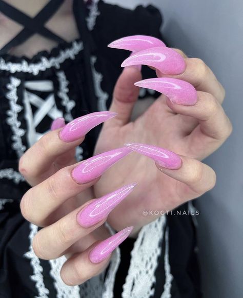 Curved Stiletto Nails, Claw Nails Designs, Cat Claw Nails, Claws Nails, Sharp Nails, Curved Nails, Pointy Nails, Claw Nails, Dope Nail Designs