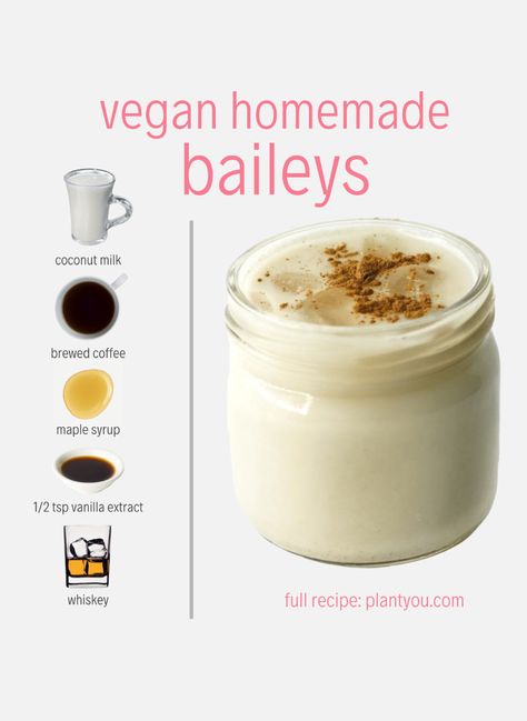 Wl Food, Apothecary Bar, Vegan Baileys, Vegan Coffee Creamer, Carleigh Bodrug, Irish Cream Recipe, Homemade Baileys, Baileys Recipes, Vegan Recipes Plant Based