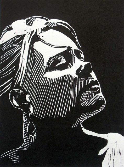 "Awaiting" linocut by Mark Rowden. http://www.wingedlionpress.com.au/ Tags:  Woman, Portrait, Profile, Linocut, Cut, Print, Linoleum, Lino, Carving, Block, Woodcut, Helen Elstone. Woodcut Illustration, Relief Printmaking, Linoleum Print, Linoleum Block Printing, Linocut Printmaking, Lino Art, Linocut Art, White Drawing, Woodcuts Prints