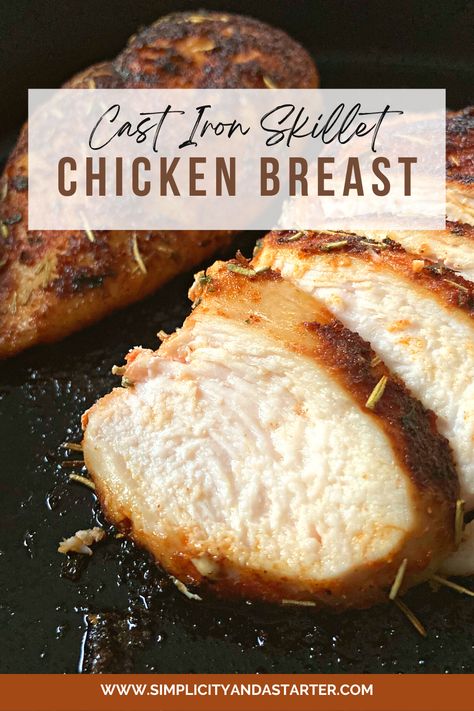 sliced seasoned chicken breast in a cast iron skillet Iron Skillet Chicken Breast, Cast Iron Skillet Chicken Breast, Chicken Breast Recipes Cast Iron Skillet, Chicken Breast Cast Iron Skillet, Cast Iron Chicken Breast Recipes, Cast Iron Chicken Breast, Broiled Chicken Breast, Skillet Chicken Breast, Orange Chicken Breast Recipe