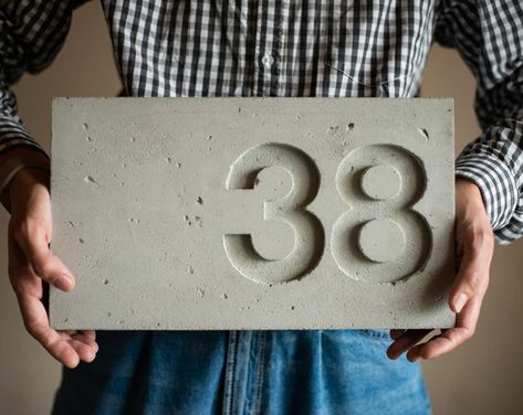 GoodenWooden | Etsy Teacher Desk Signs, Unique House Numbers, Last Name Wood Sign, Door Number Sign, Personalized Desk Name Plate, Mailbox Design, House Number Plaque, Liquid Nails, Concrete Texture