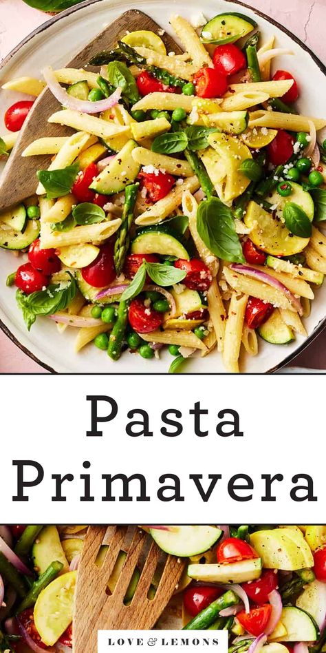 Healthy Pasta Primavera, Easy Vegetable Pasta, Vegan Pasta Primavera, Easy Pasta Primavera, Primavera Recipe, Fresh Pasta Recipes, Pasta Primavera Recipe, Spring Pasta, Spring Veggies