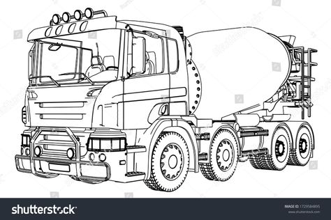 Mixer truck outline vector. Special machines for the building work. #Ad , #paid, #outline#vector#Mixer#truck Truk Derek, Truck Outline, Cement Mixer Truck, Cement Mixer, Beautiful Red Dresses, Truck Coloring Pages, Mixer Truck, Truck Art, Kindergarten Math Worksheets