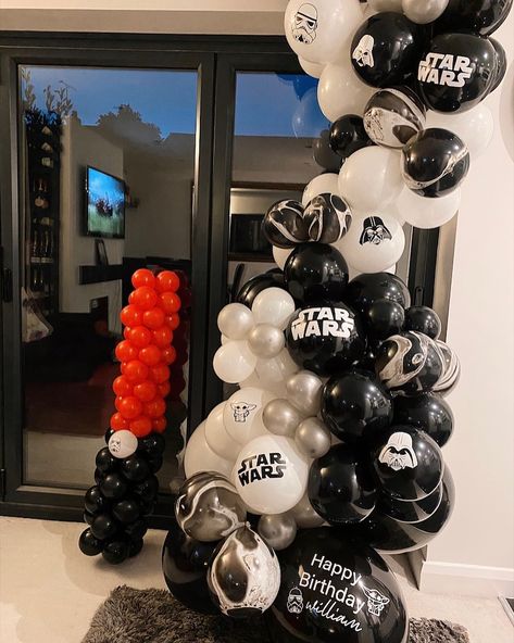 Star Wars Balloon Arch, Star Wars Balloons, Star Wars Theme Party, Birthday 12, 4 Birthday, Custom Balloons, Star Wars Birthday, Boys Birthday, Balloon Arch