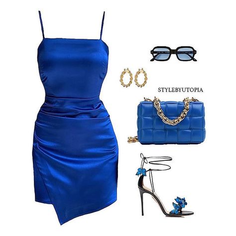 UTOPIA on Instagram: “💙 . . . . #virtualstylist #fashion #ootd #look #blogger #bag #streetstyle #chic #outfit #fancy” Blue Aesthetic Dress, Party Outfits Night, Glam Outfit, Event Outfit, Cute Lazy Day Outfits, Smart Casual Outfit, Purple Fashion, Dressy Outfits, Simple Trendy Outfits