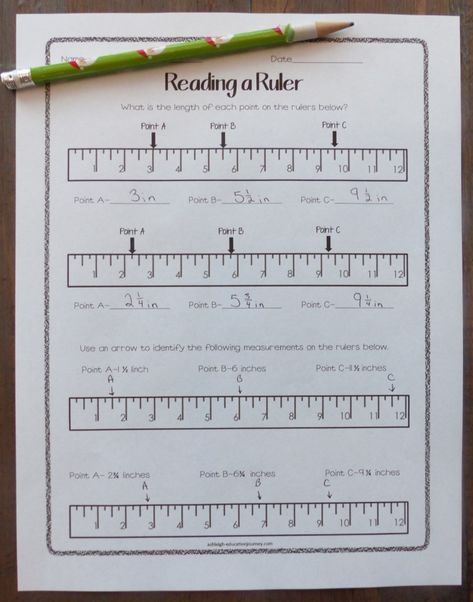 Enjoy six hands-on lesson plans on reading a ruler to the nearest fourth inch!  Includes games! Subtraction Facts Worksheet, Reading A Ruler, Card Reference, Teaching Measurement, Elementary Math Lessons, Mental Maths Worksheets, Measurement Worksheets, 3rd Grade Math Worksheets, Measurement Activities