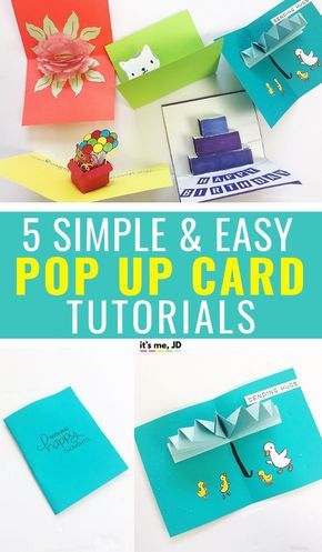 Easy Pop Up Cards, Diy Pop Up Cards, Diy Greeting Cards, Libros Pop-up, Diy Pop, Pop Up Greeting Cards, Tutorials Diy, Cardmaking Ideas, Handmade Paper Crafts