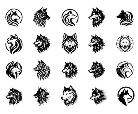 Vector vector silhouettes of wolf set | Premium Vector #Freepik #vector Wolf Graphic, Wolf Silhouette, Tiny Quotes, Mythical Creatures Fantasy, Vector Silhouette, Silhouette Illustration, Wolf Tattoos, Business Card Maker, Flyer Maker