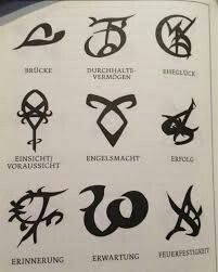 Shadowhunters Runes Symbols, Shadowhunters Runes, German Tattoo, Hunter Tattoo, Rune Tattoo, Rune Symbols, Shadowhunters Malec, Disney Tattoo, Mermaid Tattoo