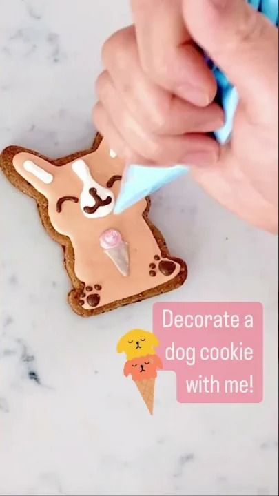 Want to learn how to decorate dog treats? Visit dogbakeryacademy.com to learn how! 🐶 #dogbakery Dog Bakery, Dog Cookies, Dog Treats, Cookie Decorating, Dogs