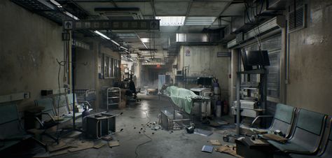 Sci Fi Hospital, Hospital Corridor, Hospital Games, Apocalypse Landscape, Horror Room, Warehouse Project, Concept Art Gallery, Sci Fi Landscape, Apocalypse World