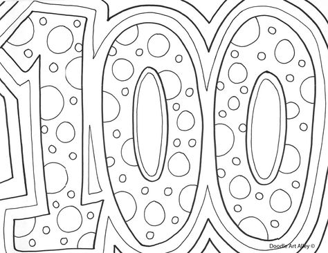 100 Days Coloring Page, 100th Day Of School Coloring Page, 100 Days Of School Coloring Page, Classroom Doodles, Super Hero Coloring Sheets, 100 Días De Clases, 100th Day Of School Crafts, 100 Years Celebration, Coloring Pages Inspirational