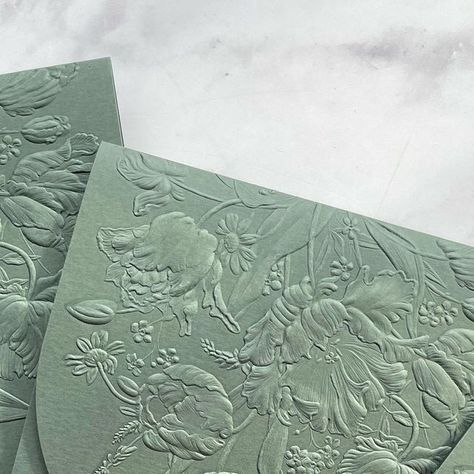 Southern Fried Paper on Instagram: "Fall on our minds… #fallerdding #fallinvitation #embossing #embossedinvitation #embossedpaper" Embossed Invitations, Blind Emboss, Rustic Table Setting, Card Embossing, Green Invitations, Autumn Invitations, Christmas Flower Arrangements, Botanical Wedding Invitations, Creative Invitations