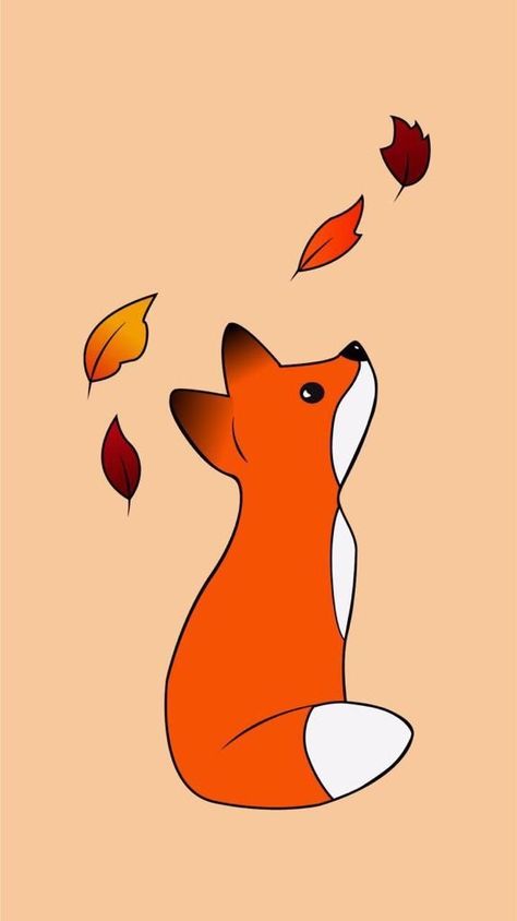 Fox Drawing Easy, Cute Fox Drawing, Fox Drawing, Trendy Wallpaper, Locked Wallpaper, Fox Art, Cute Fox, Halloween Wallpaper, Art Drawings Simple