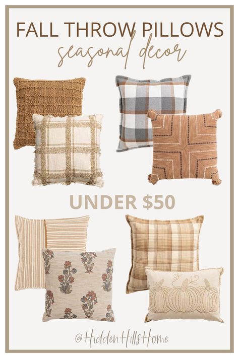 Fall throw pillows under $50! Trendy and affordable seasonal decor Pillows Trendy, Basketball Bedroom Decor, Fall Dec, Basketball Bedroom, Dec Pillows, Masculine Bedroom, Fall Throw Pillows, Teen Boy Bedroom, Plaid Throw