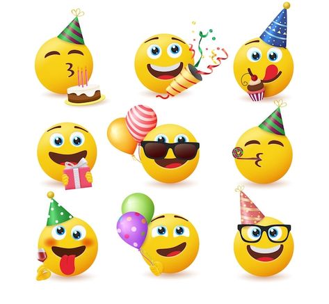 Conjunto de vectores de cumpleaños emoji... | Premium Vector #Freepik #vector #fiesta #feliz-cumpleanos #cumpleanos #globos-cumpleanos Birthday Emoticons, Happy Birthday Emoji, Birthday Emoji, Emoji Birthday, Growing Apart, Art Happy, Friends Are Like, True Friendship, Wishes For You