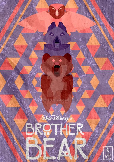 Disney Classics 44 Brother Bear by Hyung86 Disney Brother Bear, Brother Bear, Disney Posters, Disney Classics, Disney Animals, Pinturas Disney, Bear Wallpaper, Disney Films, Classic Disney