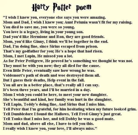 Harry Potter poem Harry Potter Poems, Missing You Poems, Meaningful Poems, Harry Potter Actors, I Wish I Knew, Poem Quotes, You Are Amazing, Fantastic Beasts, Say You