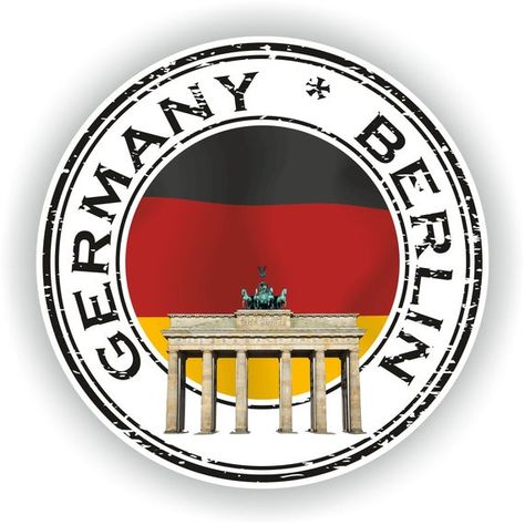 Germany Berlin Seal Sticker Round Flag for Laptop Book Fridge Guitar Motorcycle Helmet ToolBox Door Motorcycle Club Logo, Germany Berlin, Luggage Labels, Seal Sticker, Circle Frame, Travel Stickers, Post Stamp, Motorcycle Helmet, Learn Guitar