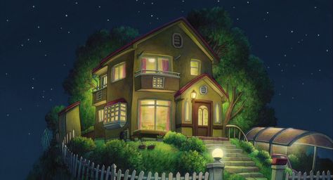 Anime Landscape: House from the movie #Ponyo #Ghibli #AnimeBackground #Ghibli Art Studio Ghibli, Anime House, Studio Ghibli Background, Ghibli Artwork, Studio Ghibli Movies, Film Studies, Studio Ghibli Art, Ghibli Art, Ghibli Movies