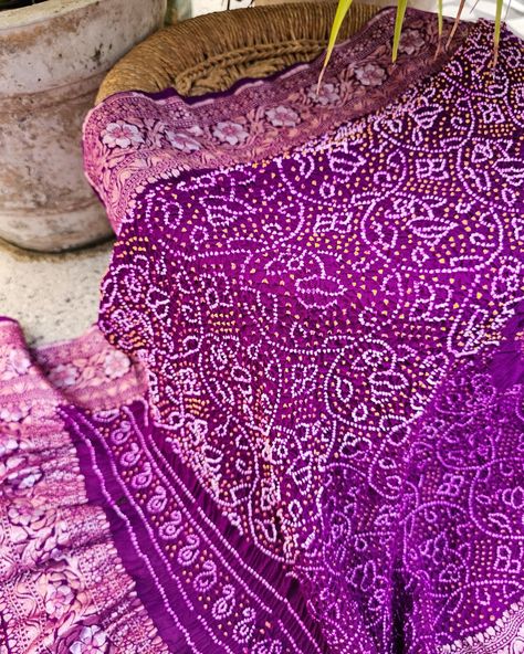 INR 22,000 Very Exclusive Pure Banarsi Georgette Bandhani Dupatta Fabric: Pure Banarsi Georgette Length: Approx 2.5 meters X 42 Inches (Once rolled) Colour: Shade of Purple The dupatta is unrolled in the photo. [festive dupatta, Kapaaskatha, stylish bandhani, bandhani dupatta, Indian Festivals] . For details and purchase options please dm us directly or WhatsApp on +91 89209 18425 . . Please note there may be variations in colors due to photography lights and the device used for viewing. Th... Festive Dupatta, Bandhani Dupatta, Indian Festivals, Shades Of Purple, Light Photography, Pure Products, Purple, Photography, Fabric