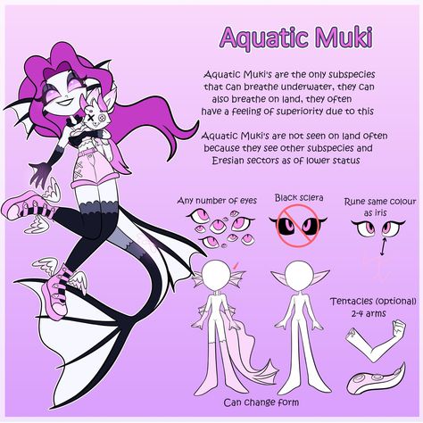 Fish Girl Oc, Aquatic Oc Design, Ice Age Oc, Aquatic Oc, Character Species, Fish Oc, Species Guide, Inspo Art, Club Hairstyles