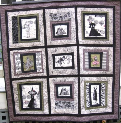 Ghastlies! Love it! Mermaid Quilt, Photo Quilts, Halloween Table Runners, Black And White Quilts, Holiday Quilts, Pretty Quilt, Fall Quilts, Halloween Quilts, Halloween Fabric