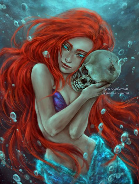 Ariel And Her Prince by NanFe.deviantart.com on @DeviantArt Evil Mermaids, Ariel Disney, Mermaid Cove, Prince Art, Mermaid Painting, Bruce Timm, Twisted Disney, Ariel The Little Mermaid, Mermaid Art