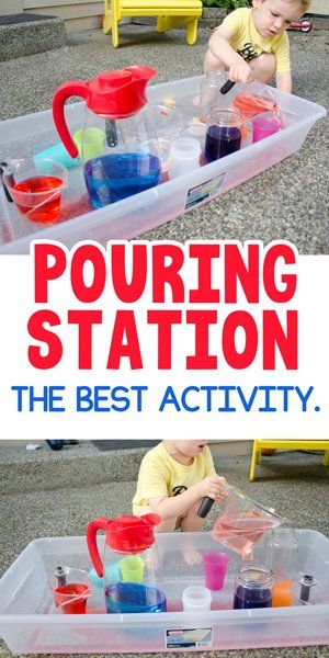 Outdoor Gross Motor Activities Toddlers, Pouring Station, Honey Ideas, Toddler Math, Babysitting Activities, Activity For Toddlers, Open Gym, Easy Toddler Activities, Sensory Activities Toddlers