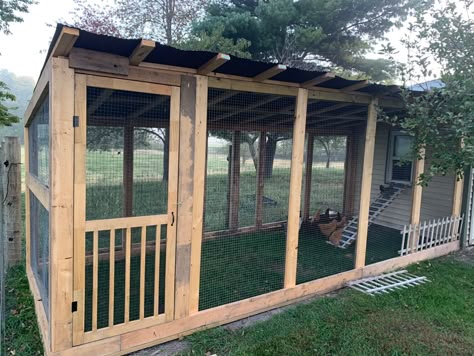 Multi Chicken Coop, Diy Walk In Chicken Run, Modern Chicken Run, Large Chicken Run, Chicken Coop Building Plans, Walk In Chicken Coop, Cute Chicken Coops, Coop Run, Chicken Barn