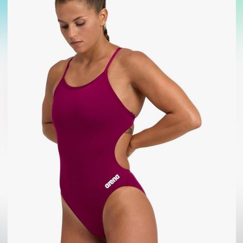 Nwt Womens Arena Swimsuit Size 30 Color Maroon Made With Maxlife Eco Fabric, Arena’s Most Advanced And Longest-Lasting Fabric That Provides Maximum Chlorine Resistance And Extreme Durability, Upf 50+ Uv Protection, And Has Quick-Drying Properties Arena Swimsuit, Training Swimwear, Black And White One Piece, Swimmers Life, Team Challenges, Delicate Clothes, Competitive Swimming Suits, Eco Fabric, Pink Bodycon Dresses