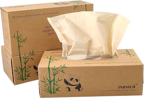 Bamboo Facial Tissues，soft nature bamboo facial tissue,100% virgin bamboo,Bulk carton of 8 boxes (100 Tissues per boxes,800 Tissues Total) | kraft paper Box, 3 Ply, Plastic-Free Use my affiliate link to purchase on amazon. Facial Tissue Box, Facial Tissues, Box Designs, Tissue Box, Paper Box, Tissue Boxes, Facial Tissue, Kraft Paper, Box Design