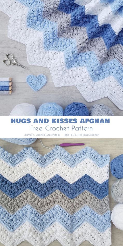 Ripple Knit Afghan Pattern, Couples Crochet Blanket, Hugs And Kisses Crochet Blanket Border, Crochet Ombre Blanket Patterns, Unique Afghan Crochet Patterns, Twin Size Afghan Crochet Pattern, Crochet Wedding Blanket Pattern, Shades Of Blue Crochet Blanket, Hugs And Kisses Crochet Blanket Pattern