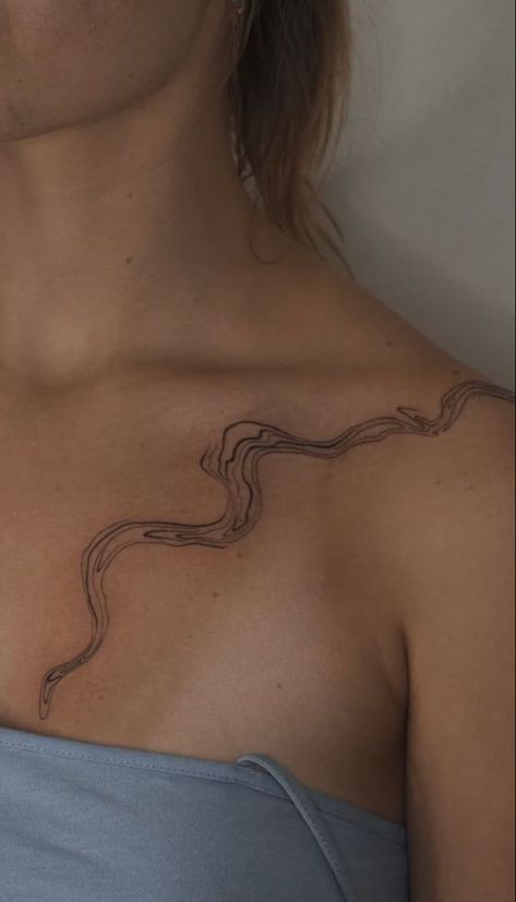 Curvy Lines Tattoo, Swirly Tattoo Designs, Squiggle Tattoo, Wavy Tattoo Design, Swirly Tattoo, Flow Tattoo, Line Tattoo Arm, Sorry Mom Tattoo, Continuous Line Tattoo