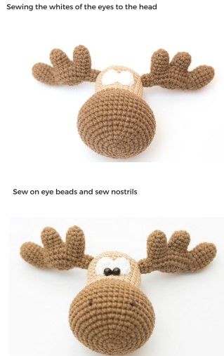 Amigurumi Love Moose Free Crochet Pattern - Amigurumi Crocheted Moose Free Pattern, Moose Crochet Pattern Free, Crochet Moose Pattern Free, Moose Crochet Pattern, Crochet Christmas Ornaments Free Pattern, Crochet Moose, Crochet Baby Doll, Fancy Crochet, Crochet Christmas Ornaments Free