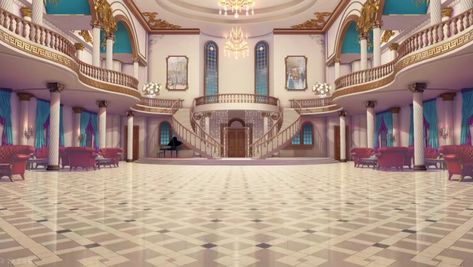 Palace Ballroom, Ballet Room, Game Level Design, Castle Rooms, Anime House, Castle Background, Anime Places, Episode Backgrounds, Scenery Background