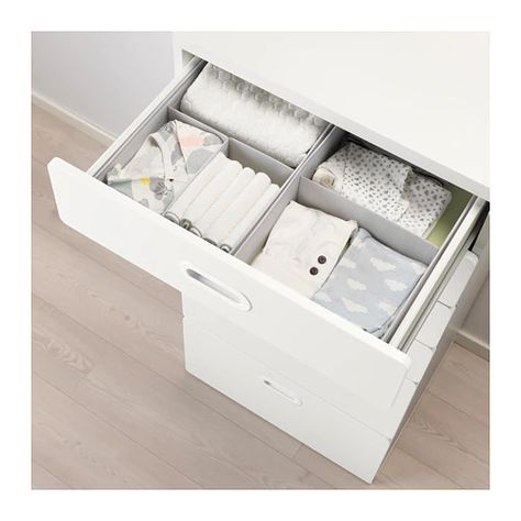 Ikea Baby, Ikea Stuva, Bookcase With Drawers, Painted Drawers, Kids Dressers, 6 Drawer Chest, Ikea Home, White Chests, Marie Kondo