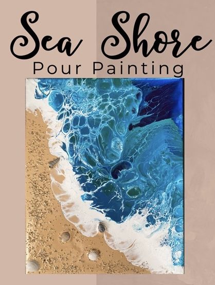 Learn how to paint this beautiful Sea Shore Sea Shore Drawing, Sea Shore Painting, Pour Painting Techniques, Beauty Paintings, Shells And Sand, Water Pictures, Wave Painting, Sand And Water, Beach Painting