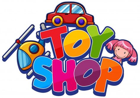 Font design for word toy shop with many ... | Free Vector #Freepik #freevector #frame #car #girl #cartoon Toy Shop Logo, Lash Illustration, Construction Set Toys, Toys Logo, Beautiful Logos Design, Online Logo Design, Shop Logo Design, Toy House, Make Your Logo