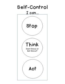 Great visual to help young kids understand self control. You can let them color in each circle. Stop Think Act Self Control, Self Control Poster, Self Control Activities For Kids, Impulse Control Activities For Kids, Self Control Activities, Therapeutic Classroom, Counseling Interventions, Community Circle, Tech Classroom