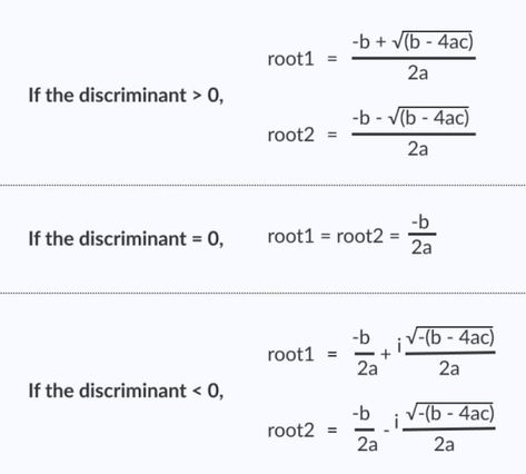 In this example, you will learn to find the roots of a quadratic equation. A quadratic equation will have two roots and a standard quadratic equation is defined as ax2 + bx + c = 0 where a,b and c are real numbers and a!=0. The nature of the quadratic equation is determined by the… Read More »C Program to Find the Roots of a Quadratic Equation The post C Program to Find the Roots of a Quadratic Equation appeared first on CodingTute. Nature Of Roots, Quadratic Equations Notes Grade 9, Vertex Form Quadratic, Nature Of Roots Of Quadratic Equation, Ordinary Differential Equations, Factoring Quadratics, Real Numbers, Name Wallpaper, Grammar Worksheets