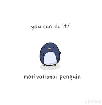 Motivational Penguin Motivational Penguin, Motivation Gif, Cheer Up Quotes, Keep Rocking, Cute Messages, Cheer You Up, Cheer Up, It's Hard, Feeling Happy